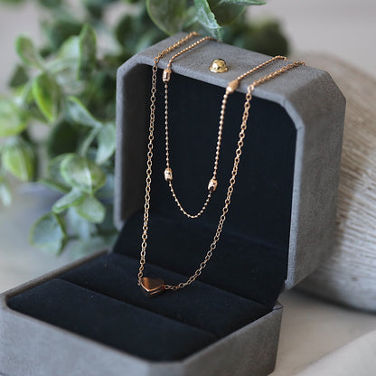 Heart Beaded Double Layer Necklace