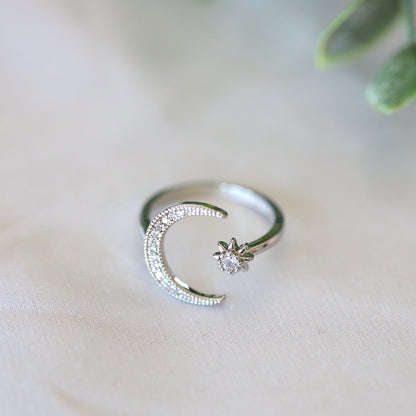 Moon and Star Ring