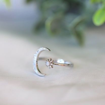 Moon and Star Ring