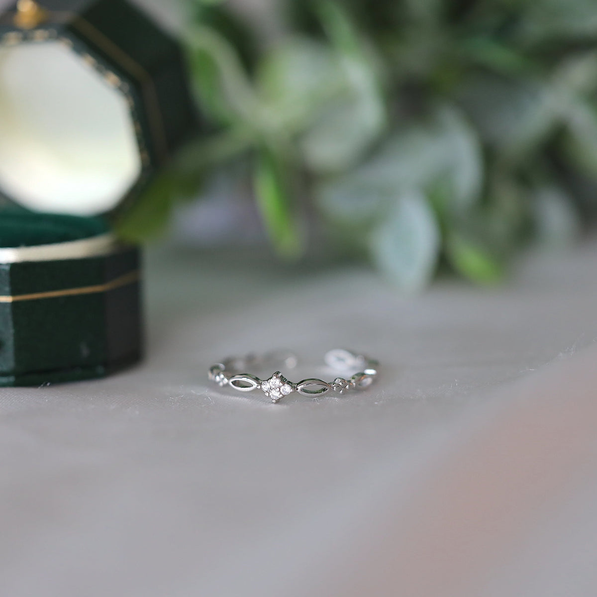 Thin Band Crystal Ring