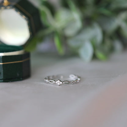 Thin Band Crystal Ring