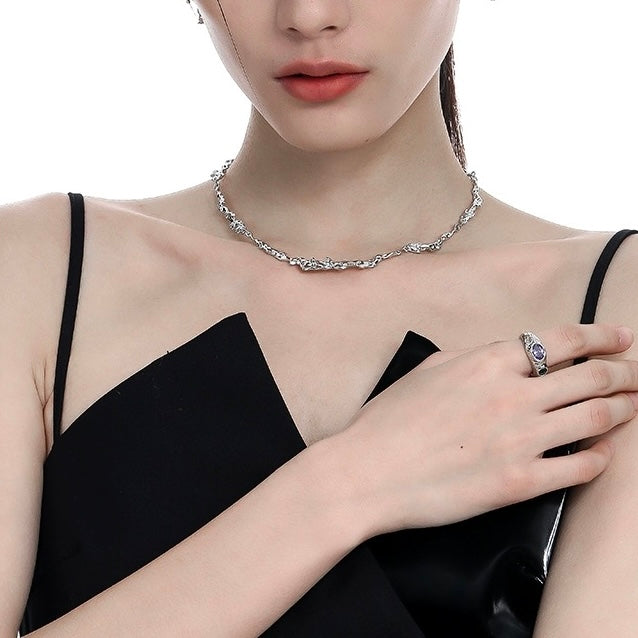 Solver Metallic Lava Necklace