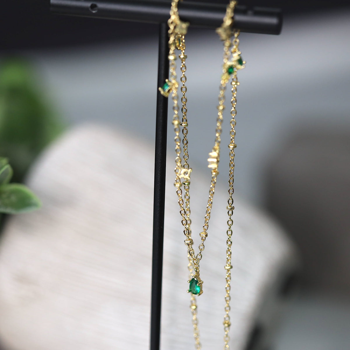 Emerald Dangle Necklace
