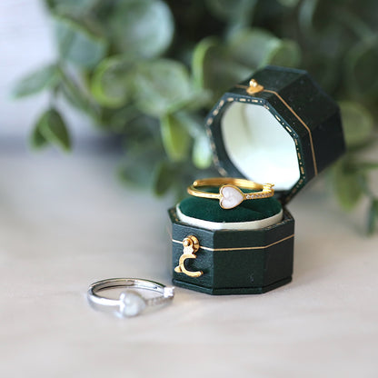 White Heart CZ Ring