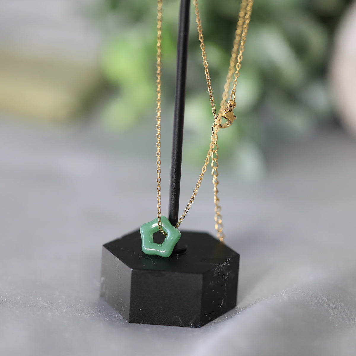 Green Jade Flower Necklace