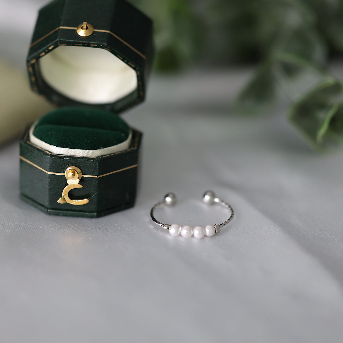 Silver Beaded Anxeity Release Ring