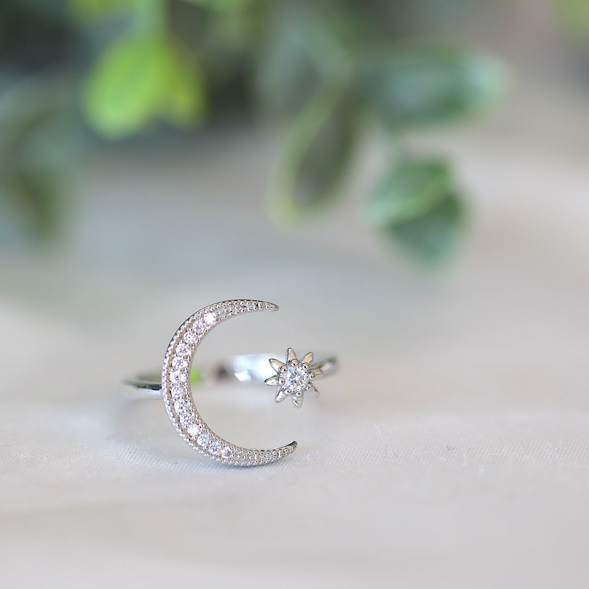 Moon and Star Ring