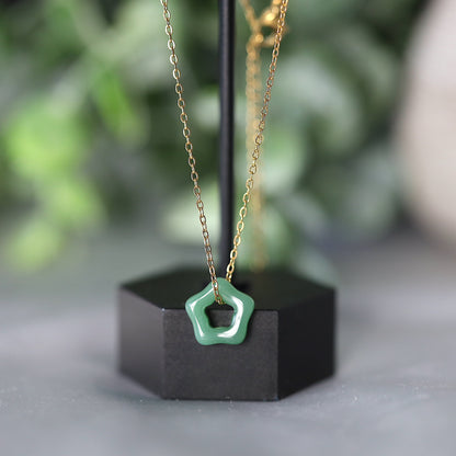 Green Jade Flower Necklace