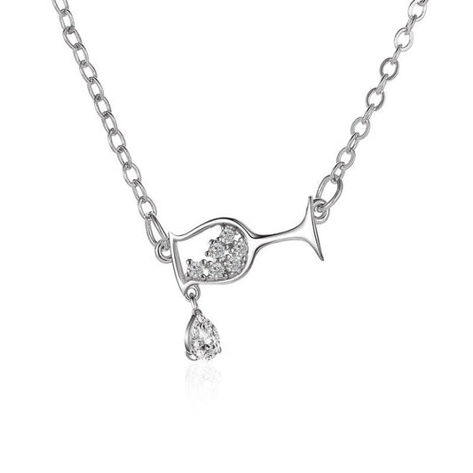 Silver Wine Cup Necklace