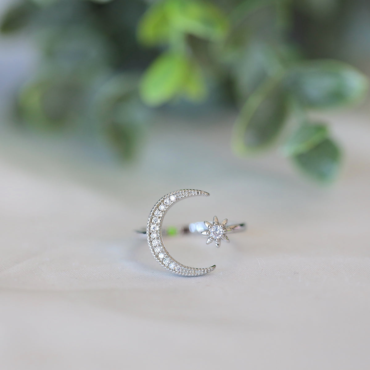 Moon and Star Ring