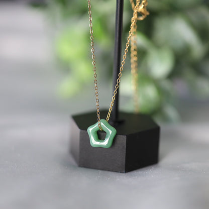 Green Jade Flower Necklace