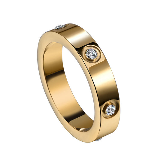 Gold CZ Gem Statement Ring