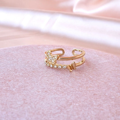 Butterfly Double Band Ring