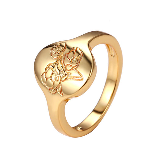 Engraving Flower Ring