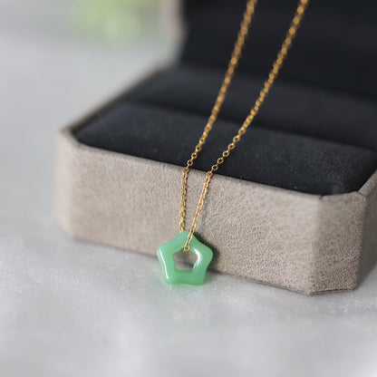 Green Jade Flower Necklace