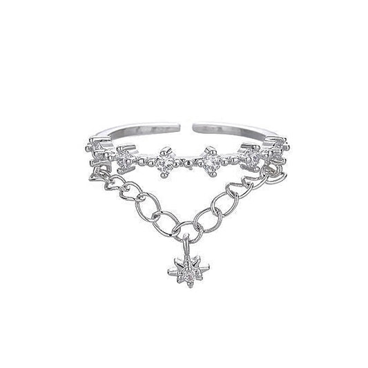 Silver Star Dangle Ring