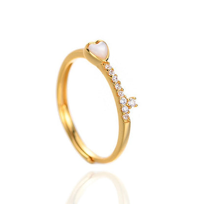 White Heart CZ Ring
