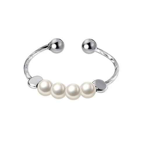 Silver Beaded Anxeity Release Ring
