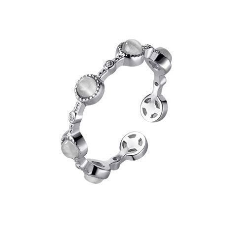 Round Gem Cat Eye Stone Ring