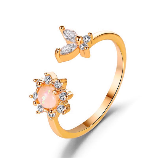 Moonstone Butterfly Ring