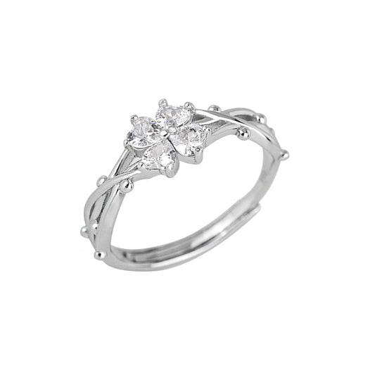 Silver Clover Ring