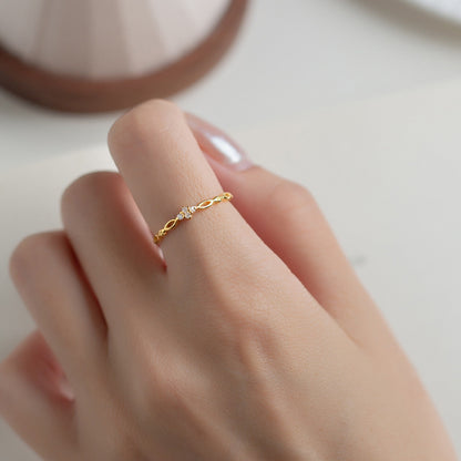 Thin Band Crystal Ring