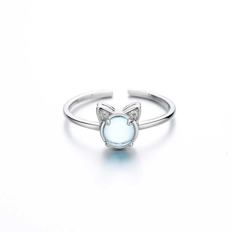Blue Gem Cat Ring