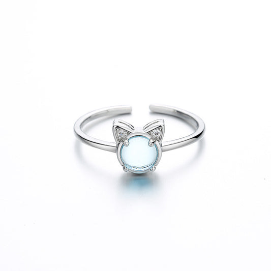 Blue Gem Cat Ring