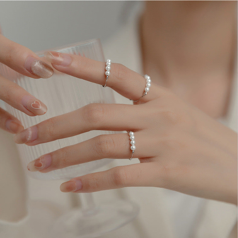 Silver Beaded Anxeity Release Ring