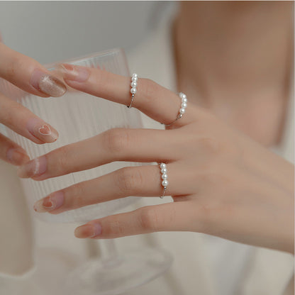 Silver Beaded Anxeity Release Ring
