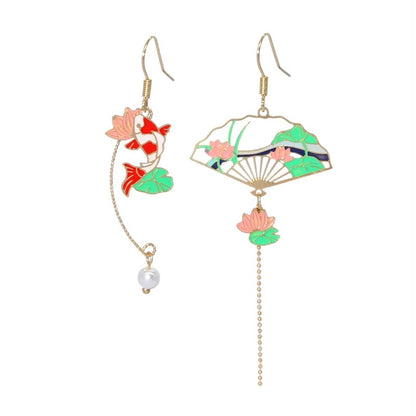 Koi Fish Fan Earrings