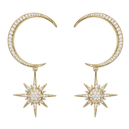 Moon Star Dangle Earrings