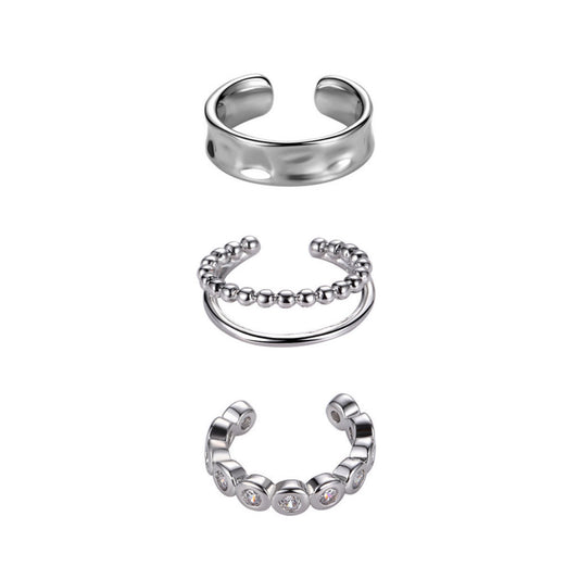 Set of 3 Silver Ear Cuffs