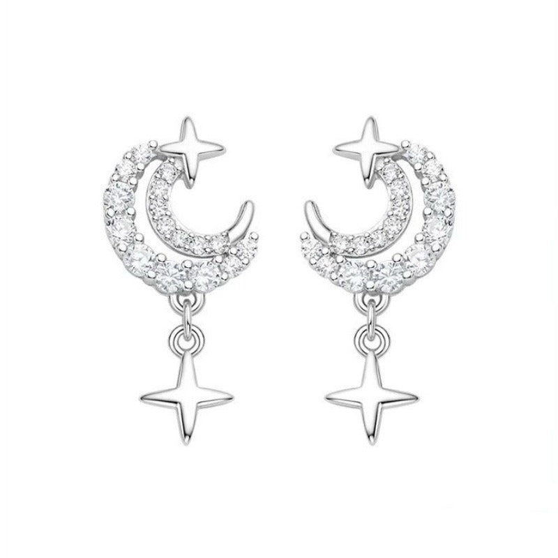 Silver Crescent Earrings
