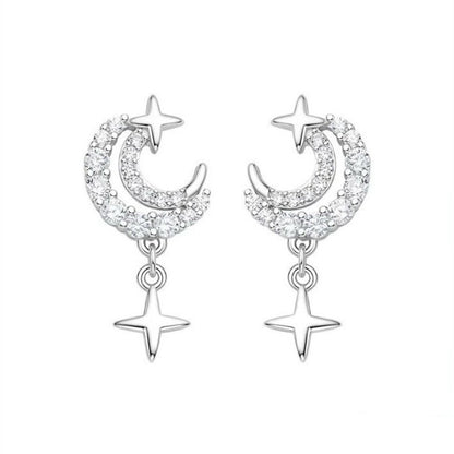 Silver Crescent Earrings