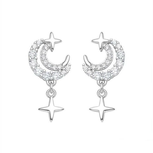 Silver Crescent Earrings