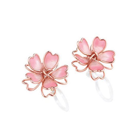Pink Sakura Flower Studs