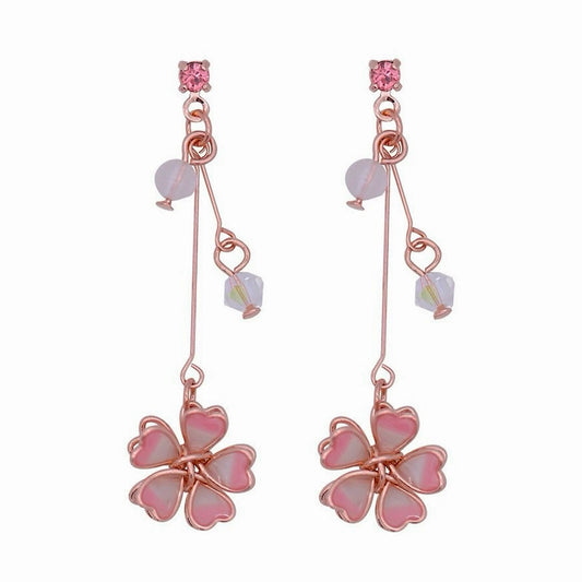 Pink Flower Sakura Earrings