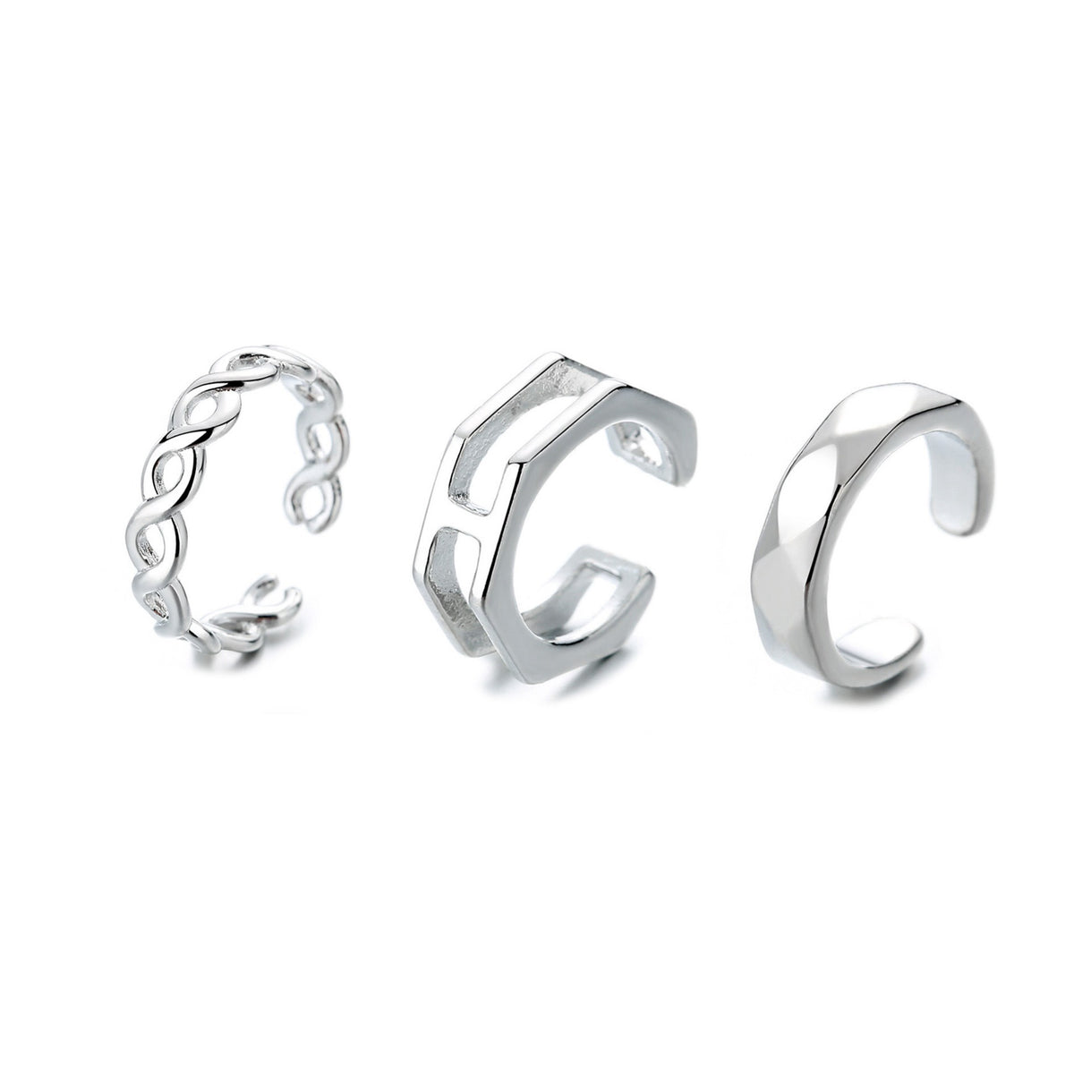 Set of 3 Geometric Ear Cuffs