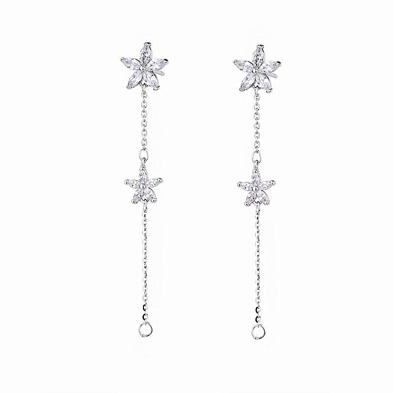 Double Flower Dangle Earrings