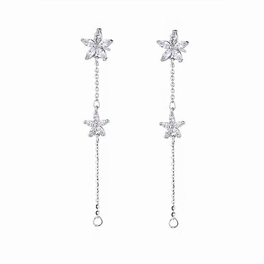 Double Flower Dangle Earrings
