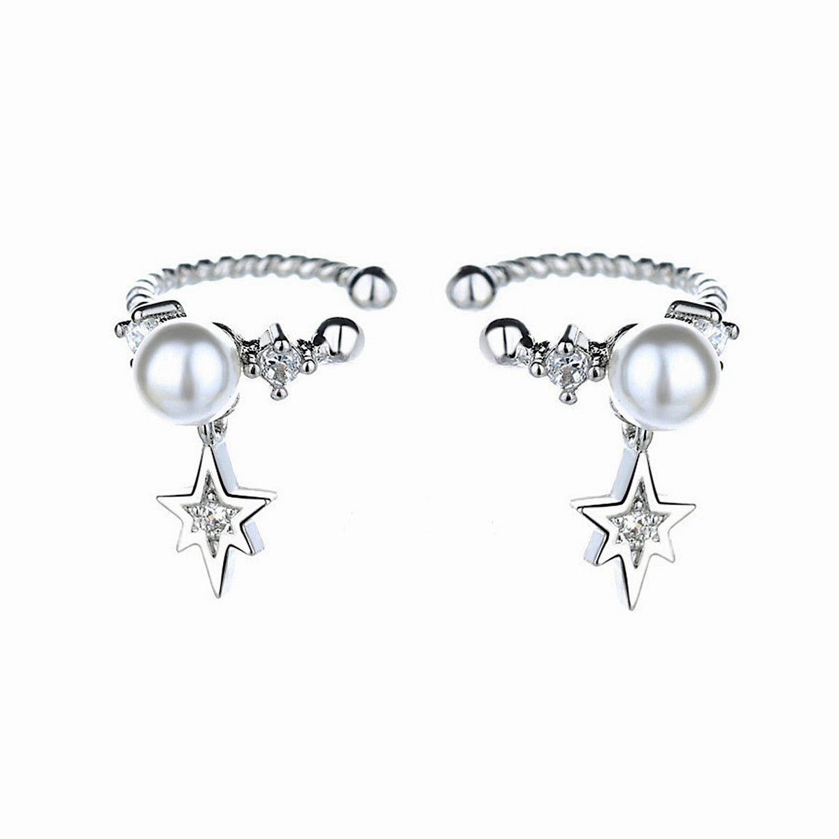Star Drop Pearl Ear Cuff