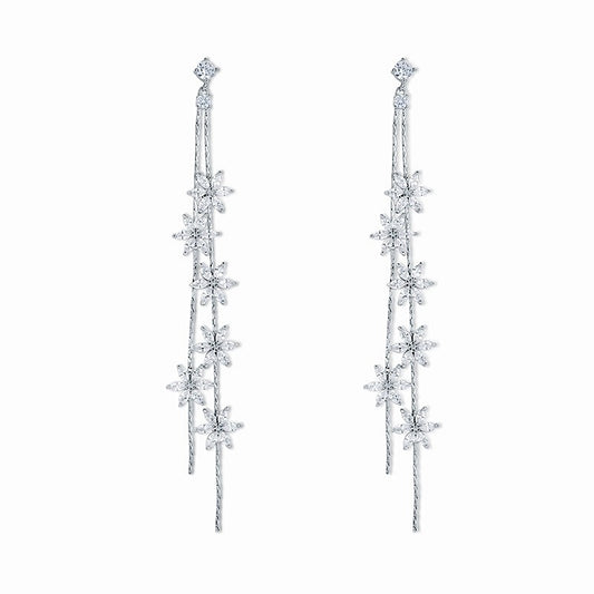 Six Crystal Flowers Earrings