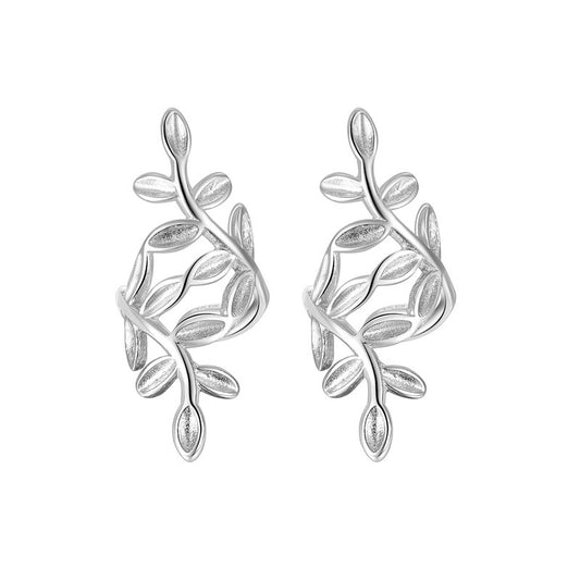 Set of 2 Silver Leaves Ear Cuffs