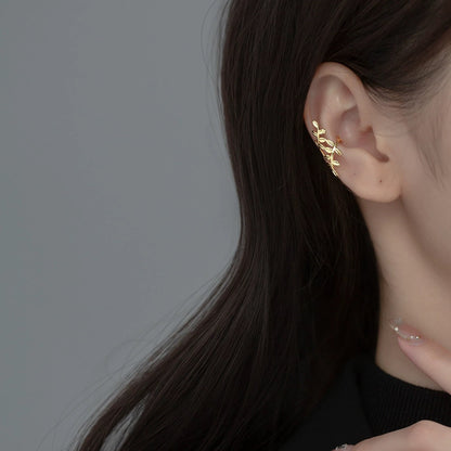 Set of 2 Silver Leaves Ear Cuffs