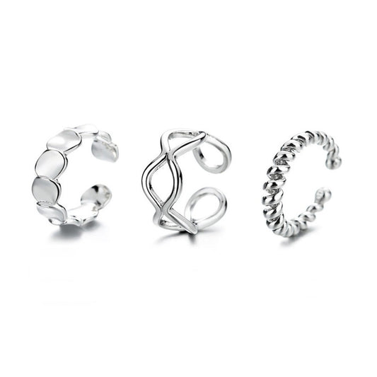 3 Pieces Geometric Ear Cuffs