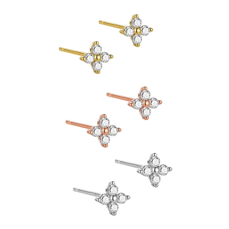 Tiny Clover Flower Ear Studs