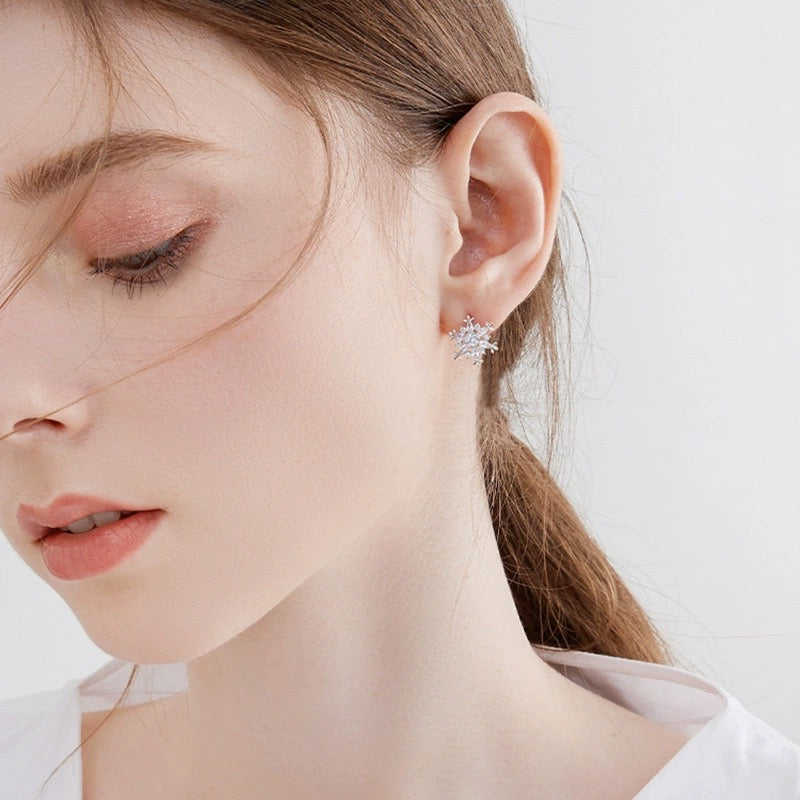 Sparkling Snow Studs Earrings