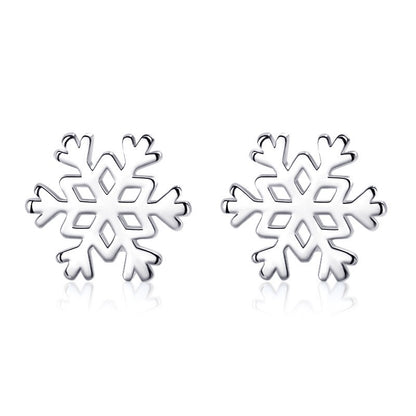 Silver Snow Ear Studs