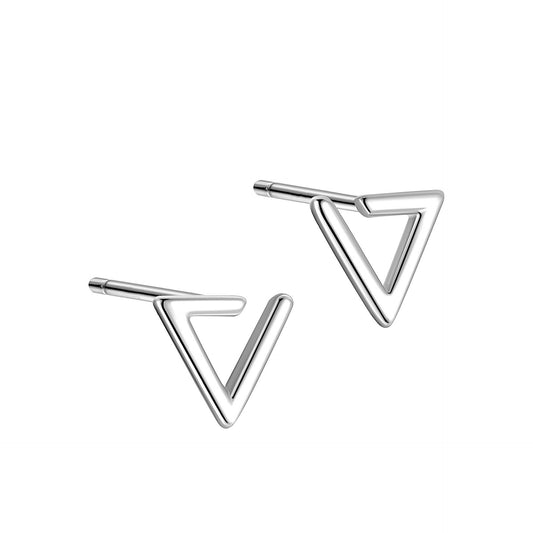 Silver Triangle Ear Studs